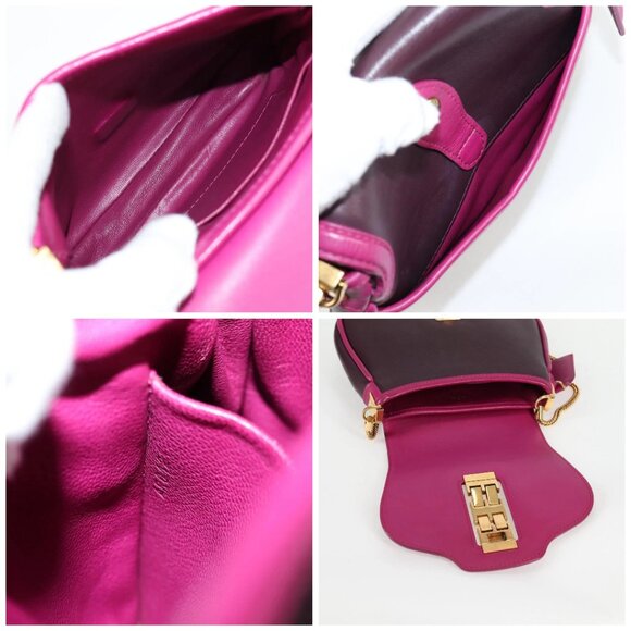 LOUIS VUITTON Art Deco Trapezio Shoulder Bag Leather Pink M97085 Auth 125367AV - Picture 15 of 16